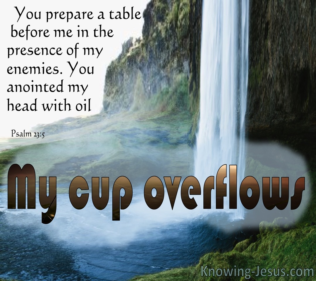 Psalm 23:5 My Cup Overflows (blue)